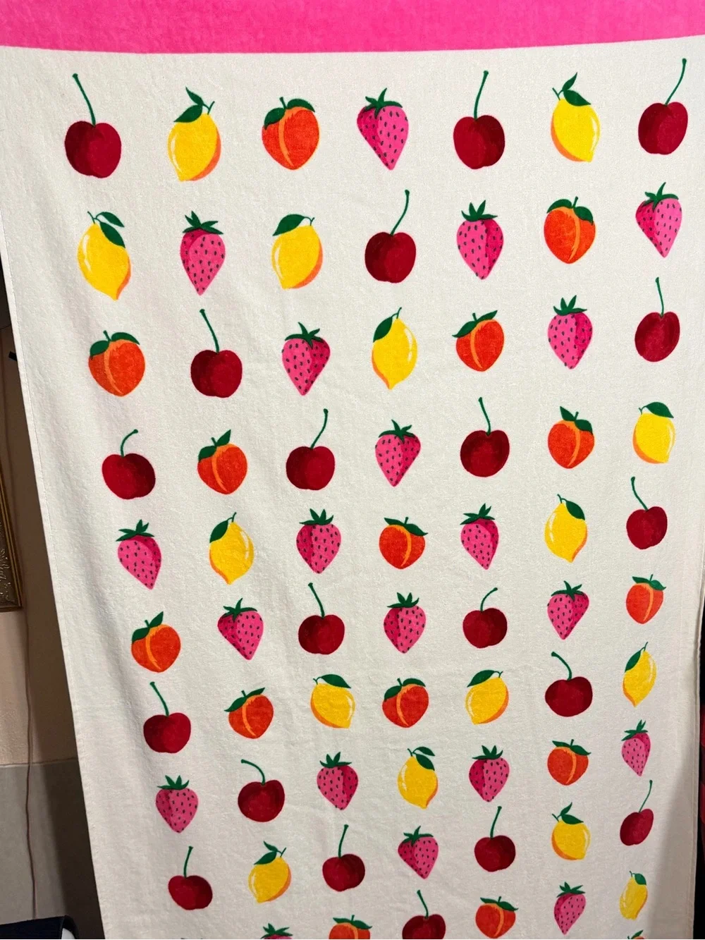 kate spade Fruit Print Beach Towels with Pink Border